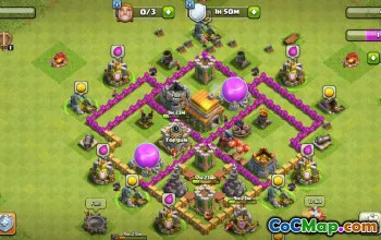 town hall 6, trophy/war base layout #39509