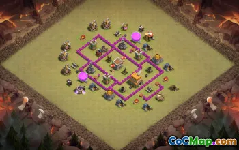 town hall 6, trophy/war base layout #40001