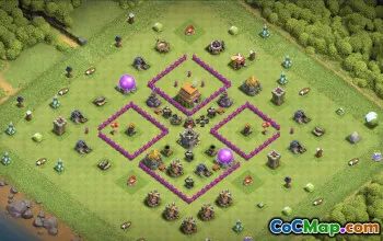 town hall 6, trophy/war base layout #41228