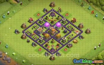 TH7 Landwirtschaftsbasis | Anti-2-Sterne-Hybrid-Layout – COC 2024 #18662