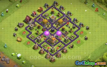 TH7 Farming Base: Anti 3 Stars & Air Defense - Clash of Clans #26260