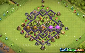 TH7 Farming Base - Anti 3 Stars Hybrid Design for COC #24106