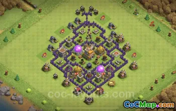 TH7 फार्मिंग बेस लेआउट - एंटी एवरीथिंग हाइब्रिड COC #18732