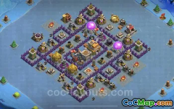 लिंक के साथ TH7 फार्मिंग बेस - एंटी 2 स्टार्स हाइब्रिड COC #18739