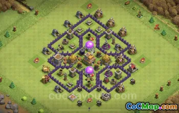 TH7 हाइब्रिड फार्मिंग बेस लिंक - क्लैश ऑफ क्लैन्स लेआउट #18795