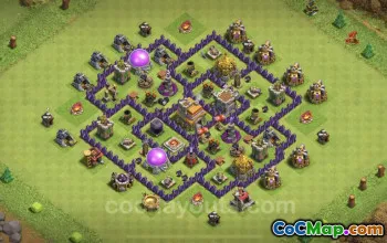 TH7 मैक्स फार्मिंग बेस लेआउट - एंटी 3 स्टार डिज़ाइन COC #18766
