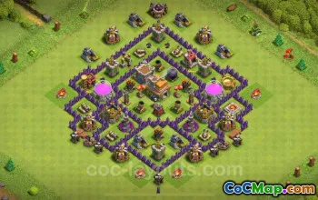 TH7 Trophy Base with Link - Clash of Clans Defense #24195