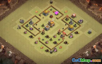 town hall 7, trophy/war base layout #34849