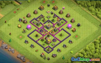 town hall 7, trophy/war base layout #34867