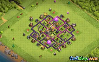 town hall 7, trophy/war base layout #34870