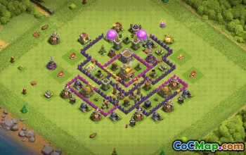 town hall 7, trophy/war base layout #34876