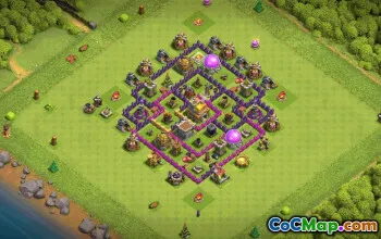 town hall 7, trophy/war base layout #34881