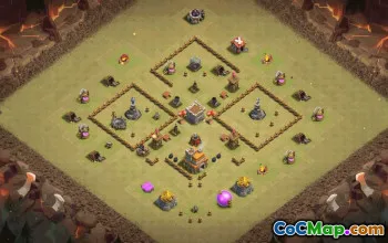 town hall 7, trophy/war base layout #34946