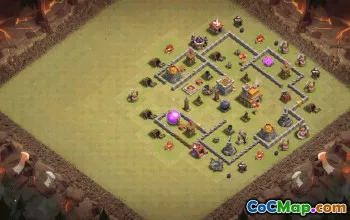 town hall 7, trophy/war base layout #35103