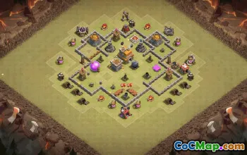 town hall 7, trophy/war base layout #35111