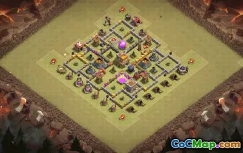 town hall 7, trophy/war base layout #35116