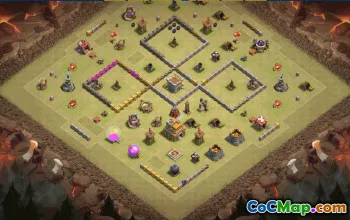 town hall 7, trophy/war base layout #35119