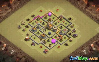 town hall 7, trophy/war base layout #35182