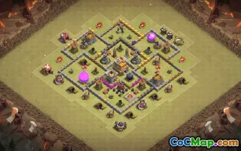 town hall 7, trophy/war base layout #35183