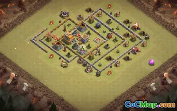 town hall 7, trophy/war base layout #35280