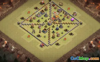 town hall 7, trophy/war base layout #35286