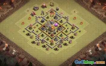 town hall 7, trophy/war base layout #35287
