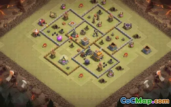 town hall 7, trophy/war base layout #35288