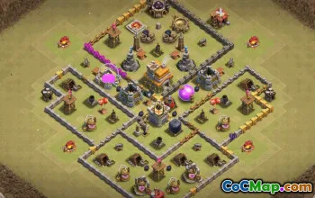 town hall 7, trophy/war base layout #35308