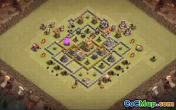 town hall 7, trophy/war base layout #35379