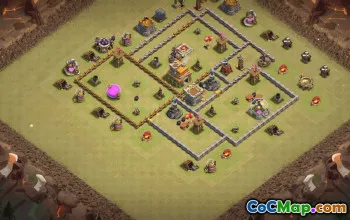 town hall 7, trophy/war base layout #35382