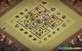 town hall 7, trophy/war base layout #35383