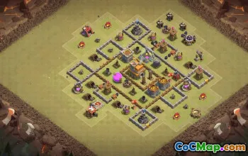 town hall 7, trophy/war base layout #35385