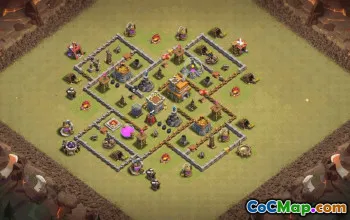 town hall 7, trophy/war base layout #35402