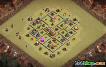 town hall 7, trophy/war base layout #35544