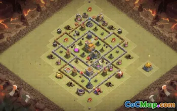 town hall 7, trophy/war base layout #35637