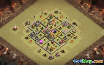 town hall 7, trophy/war base layout #35666
