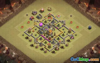 town hall 7, trophy/war base layout #35669