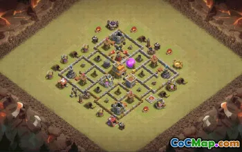 town hall 7, trophy/war base layout #35751