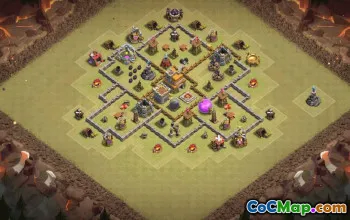 town hall 7, trophy/war base layout #35756
