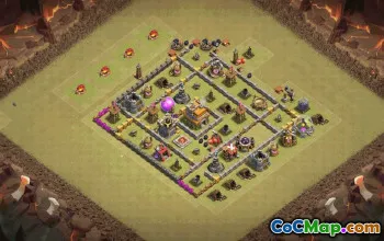 town hall 7, trophy/war base layout #35768