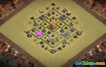 town hall 7, trophy/war base layout #35833