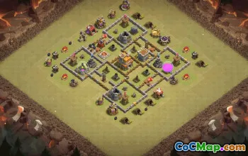 town hall 7, trophy/war base layout #35837