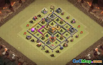 town hall 7, trophy/war base layout #35860