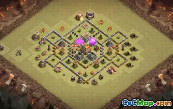 town hall 7, trophy/war base layout #35906