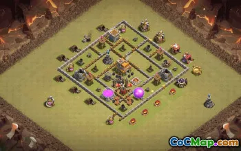 town hall 7, trophy/war base layout #35908
