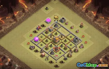 town hall 7, trophy/war base layout #35910