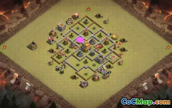 town hall 7, trophy/war base layout #35990