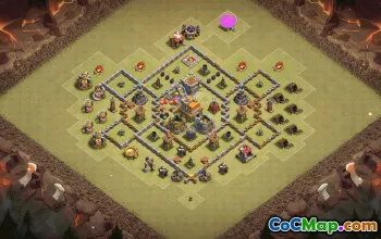town hall 7, trophy/war base layout #35992