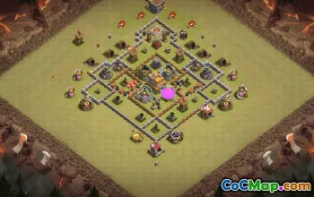 town hall 7, trophy/war base layout #35996