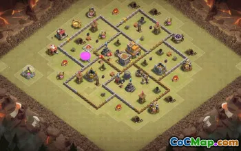 town hall 7, trophy/war base layout #35997